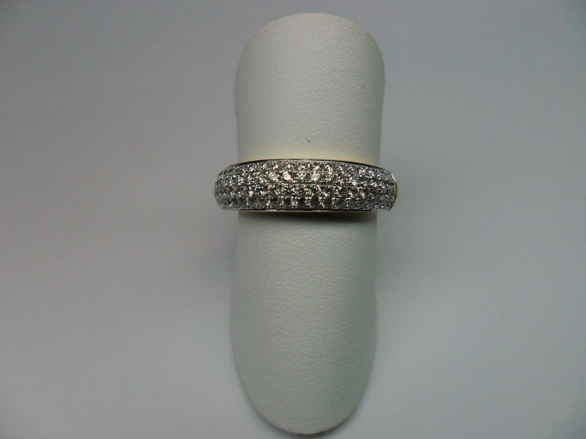 Sphere pavé ring 4 rows